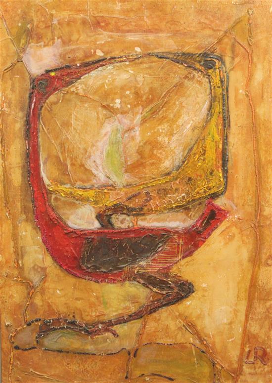 Leopoldo Richter (Colombian 1896-1984) Untitled, Red and yellow bird, 27 x 19.25in.